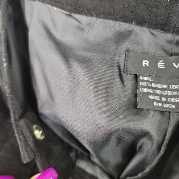 Revue Womens Genuine Leather Black Suede Pants Size 10 Mid-Rise Straight Leg - Picture 5 of 13